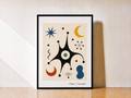 Abstract art on minimalist shelf