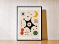 Abstract art on minimalist tabletop