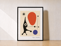 Abstract art on wooden shelf