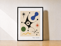 Abstract mid-century art on tabletop