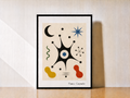 Abstract mid-century inspired art on wall