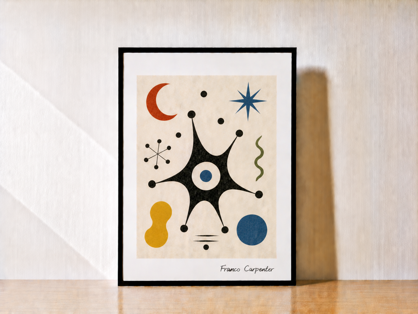 Abstract shapes on a minimalist desk