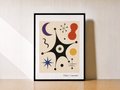 Modern abstract art in serene space
